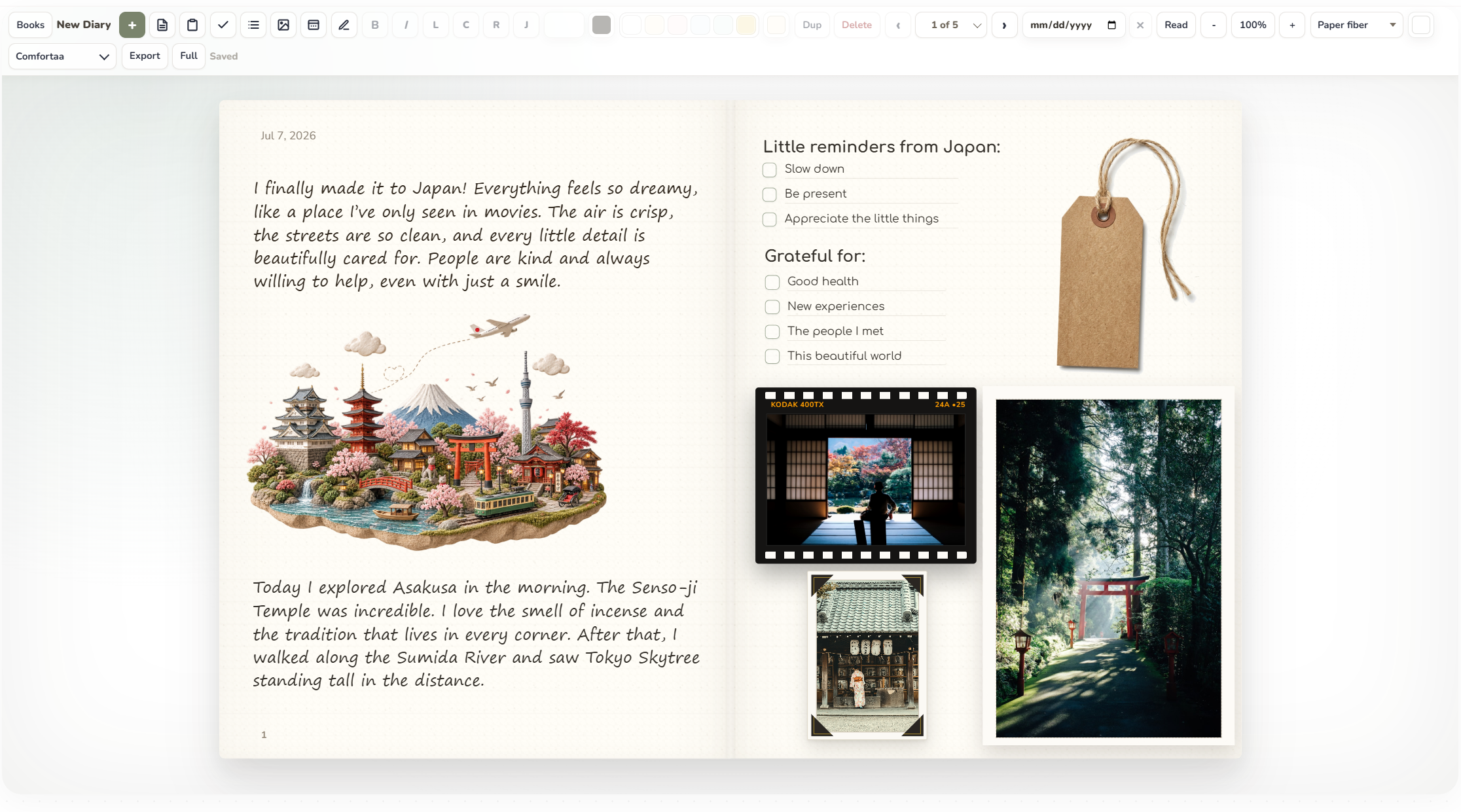 Panora Diary Spread