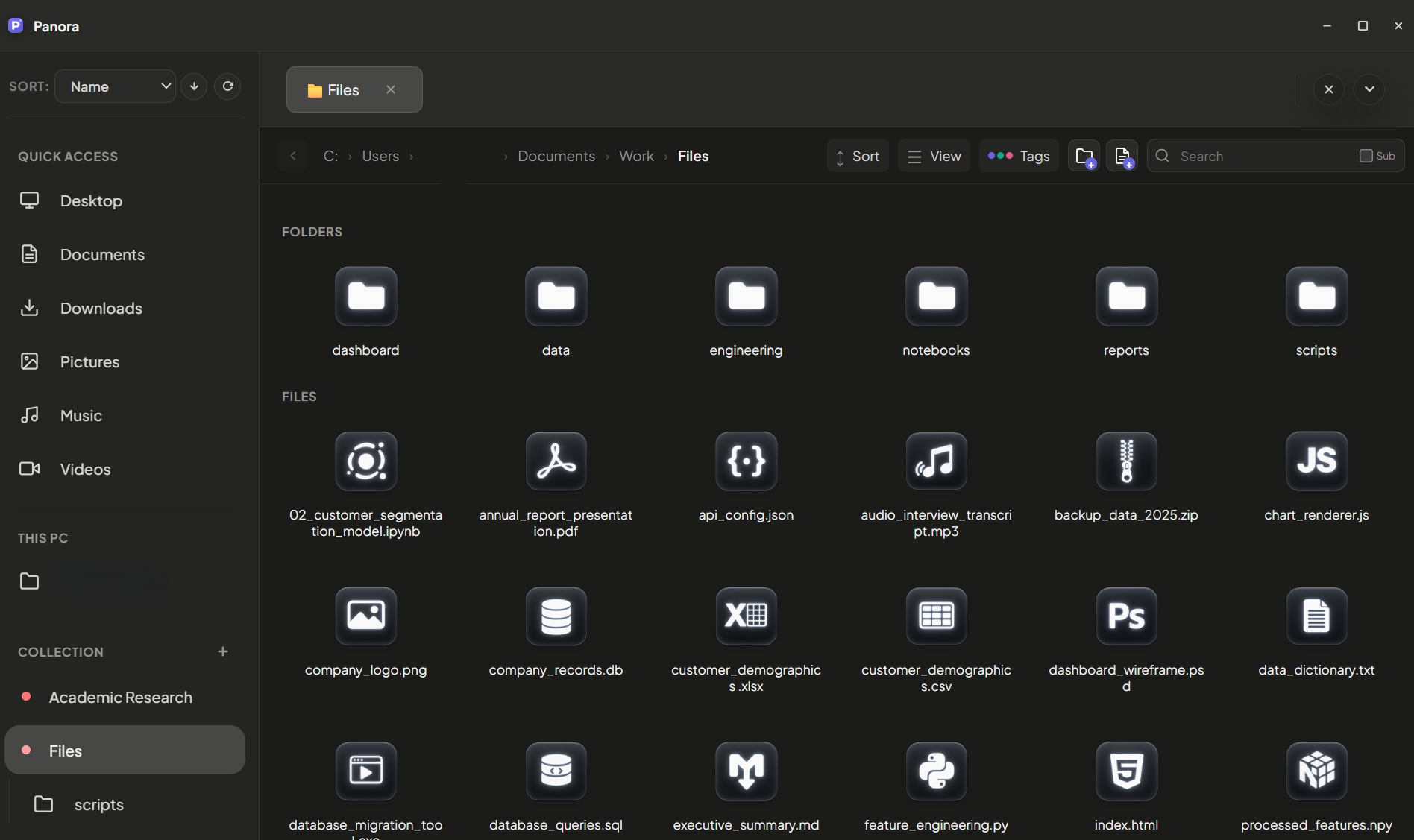 Glow folder and file icon style preview